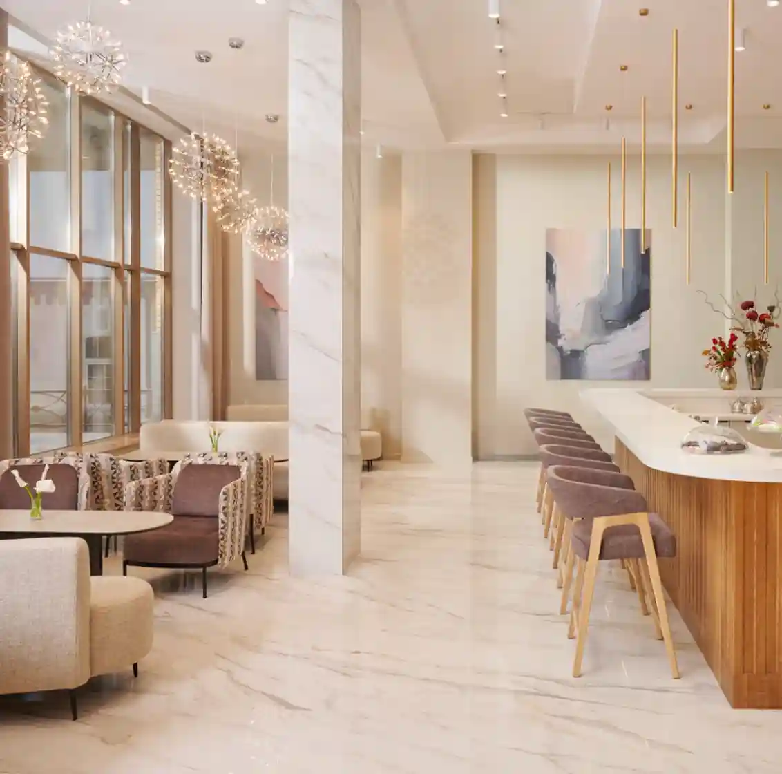 Лобби-бар AurA Kitchen&Bar в отеле Aura City Hotel