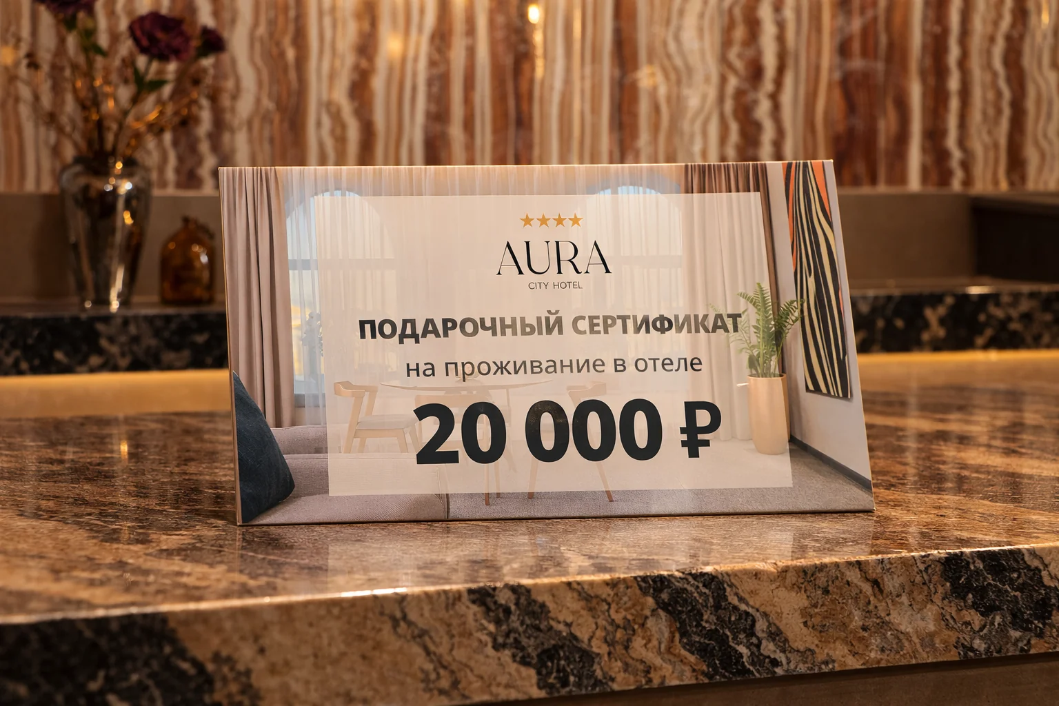 Подарочный сертификат в AurA City Hotel